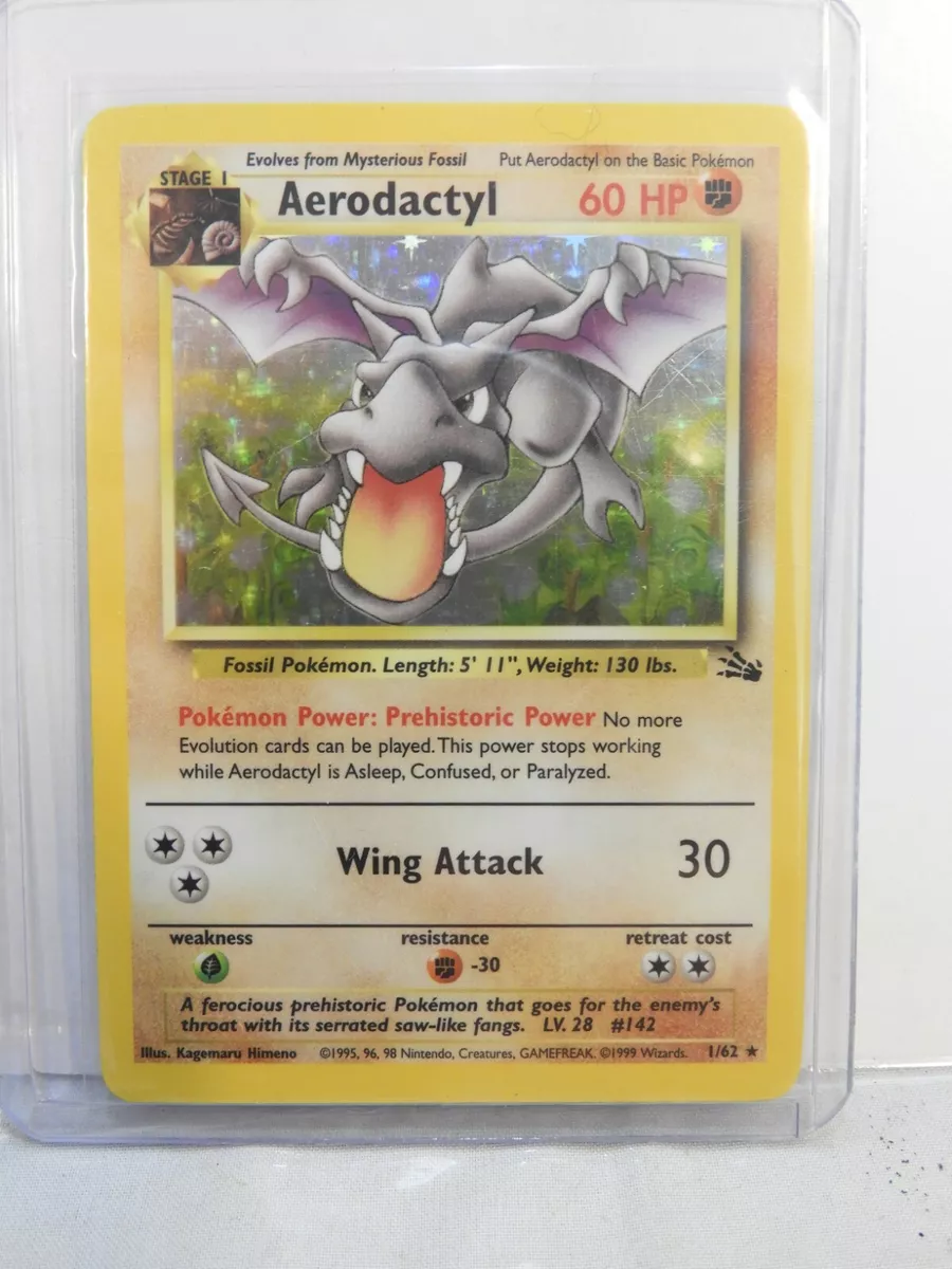 Pokémon 1st Edition Fossil Aerodactyl Holo 1/62 Rare Vintage