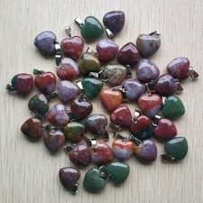 Wholesale 50pcs/lot Natural India Agate Love Heart Shape Stone Pendants 16mm