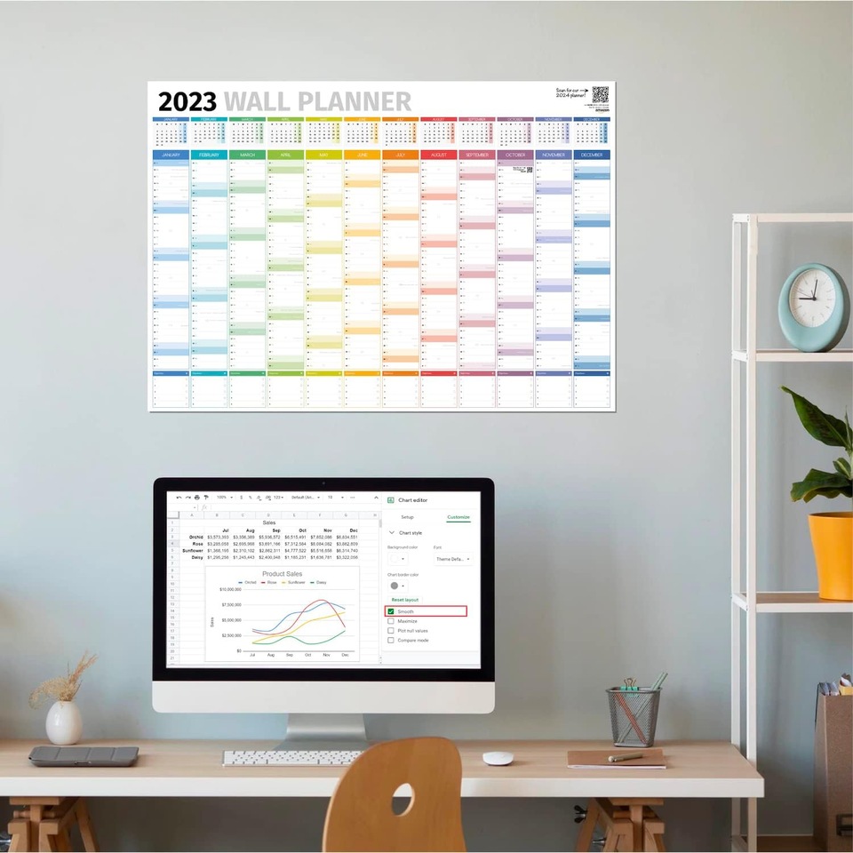 Wall Planner 2024 Extra Large 91 X 64Cm Full Year Planner Wall