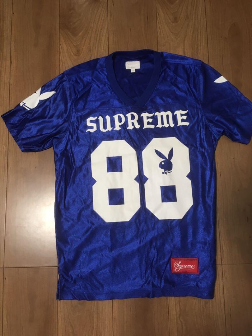 Supreme x Playboy Football Top Jersey SS14 Blue Size S From Supreme x Playboy Football Top Jersey SS14 Blue Size S From