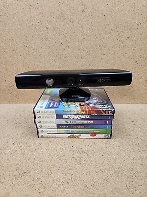 Microsoft Xbox 360 Kinect Bundle - 6 Games and Kinect Sensor Tested Working