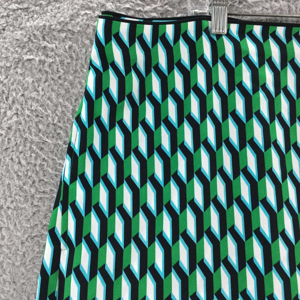 Diane Von Furstenberg Wrap Skort Shorts Womens 1X Multicolor Back High Rise Zip - Image 4 of 4