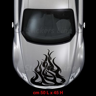 Sticker flame 3 bonnet cm 50x45 car tuning stickers flames car stickers decals