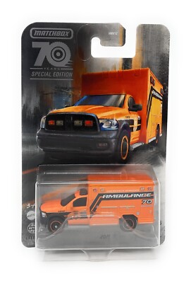 Matchbox Superfast 2019 Dodge Ram Ambulance orange. Bewegliche Teile 70 Jahre...