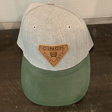 Cinch Brand Gray & Green ~ Leather Patch Snap...
