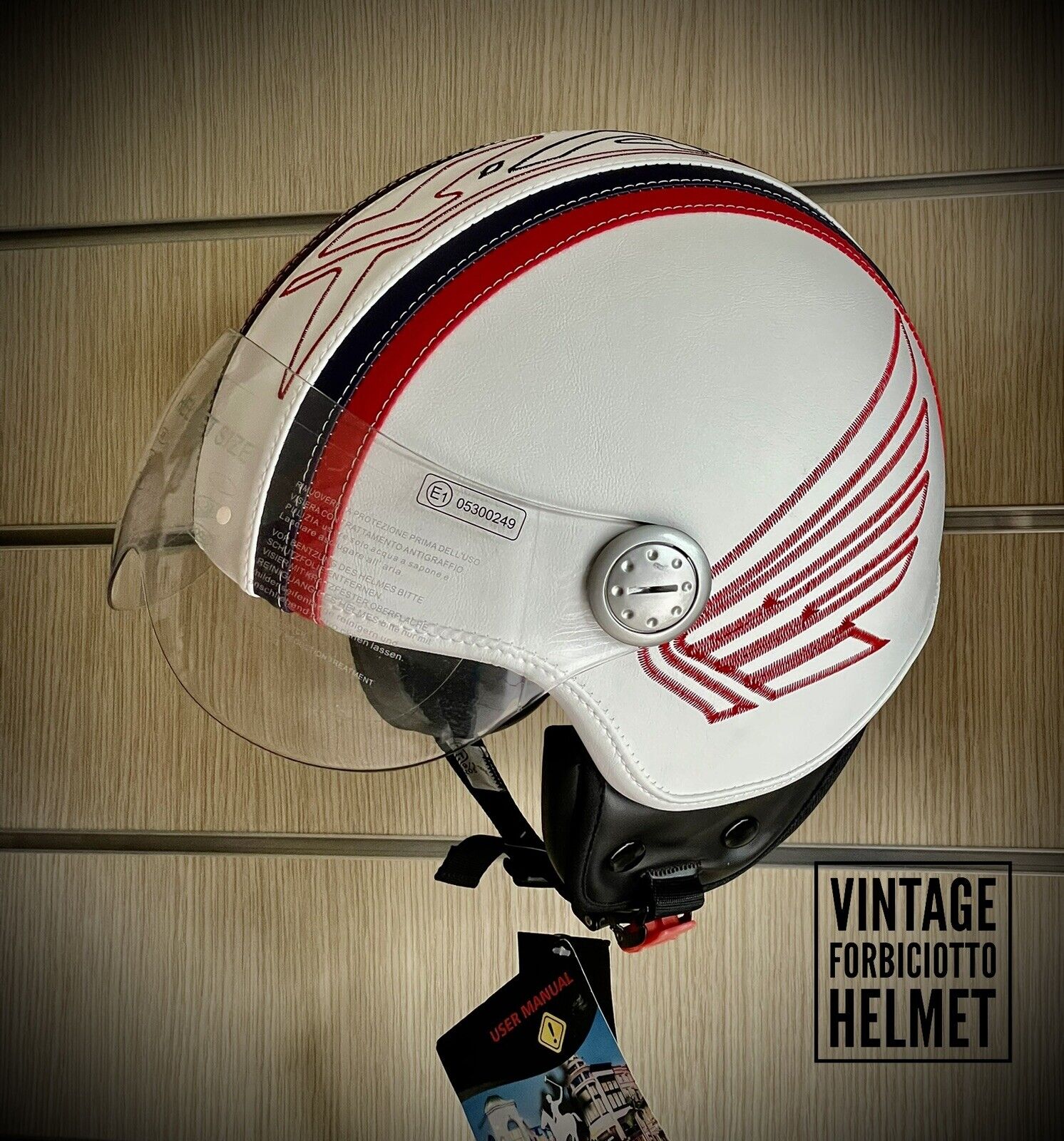 Casco vintage in pelle personalizzato ricamo Xadv X-ADV logo Honda S M L XL