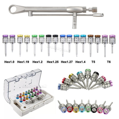 Dental Implant Screwdriver Hand Driver Torque Wrench Hex1.0-T6 Short & Long