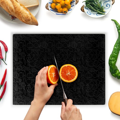 Tabla de cortar vidrio 40X30Cm: protector de encimera de vidrio transparente para cocinas - duradero - Imagen 10 de 14