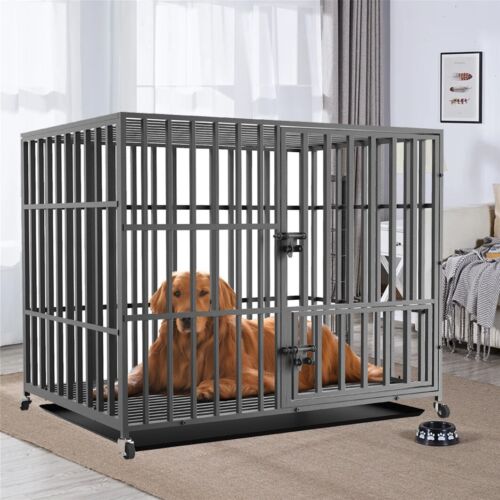 Strong Iron Tube Dog Cage with Portable Tray Pet Playpen Crate Kennel In/Outdoor - Picture 4 of 15