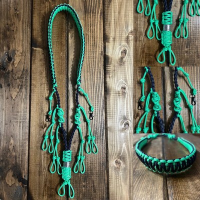 Custom Paracord Duck Goose Waterfowl Predator Call Lanyard Mint Green & Navy