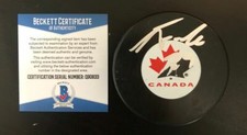 NOLAN FOOTE SIGNED TAMPA BAY LIGHTNING PUCK BECKETT COA Q90833 TEAM CANADA