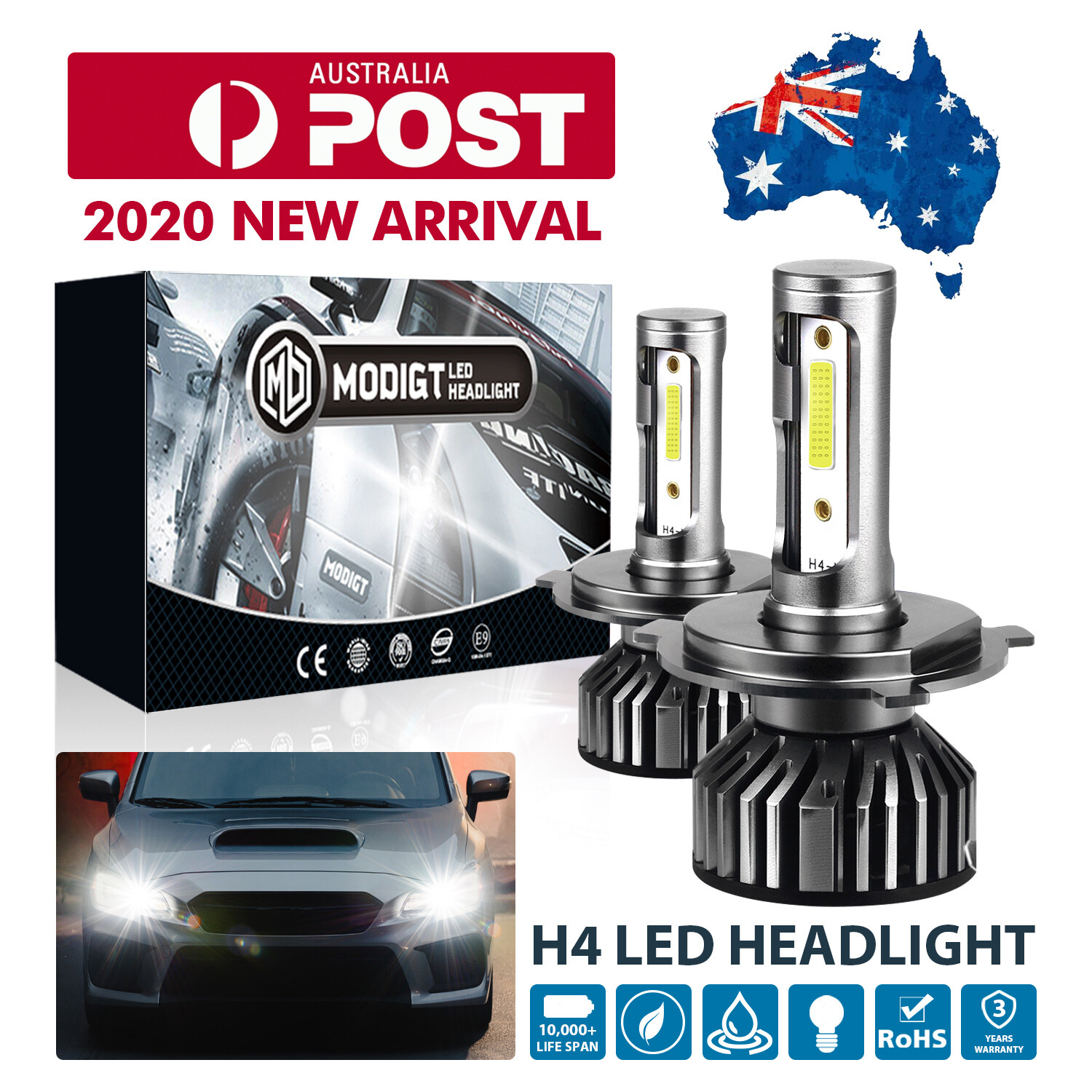 2x H4 9003 LED Headlight Bulbs High Low Beam for Isuzu NPR Rodeo 2000