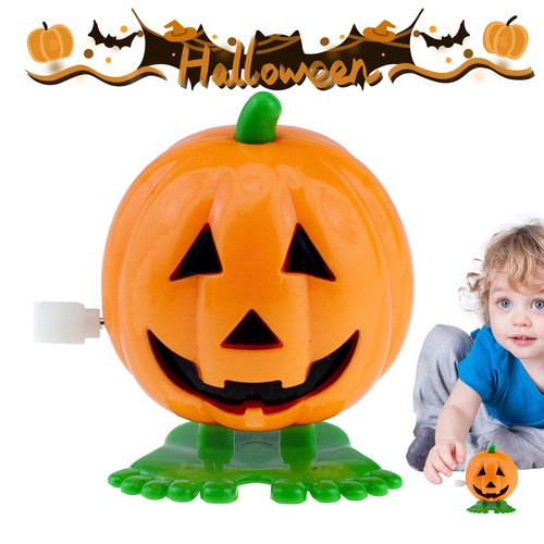 1x1.7''Pumpkin Clockwork Walking Toy Funny Wind Up Hopping Jumping Halloween Toy