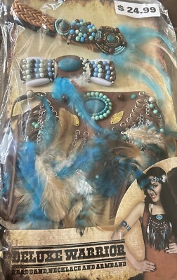 Brand New Deluxe Native American Indian Instant Costume Kit