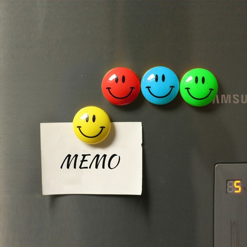 Smiley Face Fridge Magnets Strong Magnet Memo Magnetic Whiteboard Note Holder - Picture 3 of 7