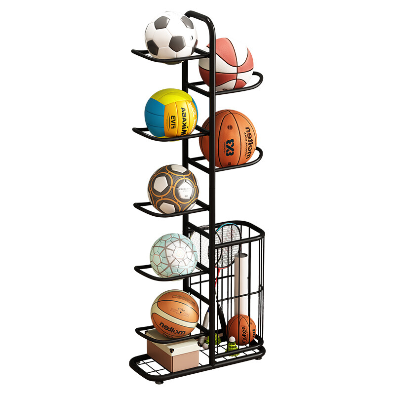 Rastrelliera dispenser in metallo di palloni da Calcio, Basket e Volley - fin...