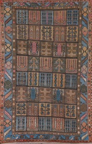 Garden Design Wool Bakhtiari Vintage Area Rug 6x9 Traditional Handmade Carpet