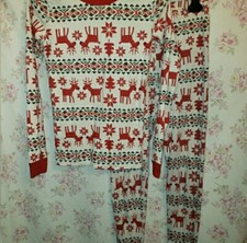 Hanna Andersson Pajama Set Dear Deer Christmas Organic Cotton Kids Sz 4
