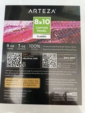 Arteza Painting Canvas Panels, 8x10, Set of 7, d White, 100% Cotton with Recycle