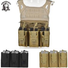Tactical MOLLE Triple .223/5.56mm Open Top Mag Magazine Pouch Paintball Airsoft