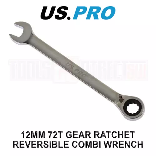 US PRO 12mm Reversible Ratchet Spanner Wrench 72 Teeth Open Ring End Wrench