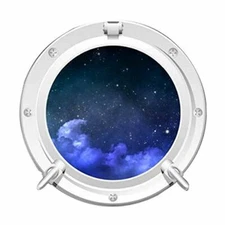 MySticky 3D Round Porthole Planetary and Star Systems Designs Wall Decals