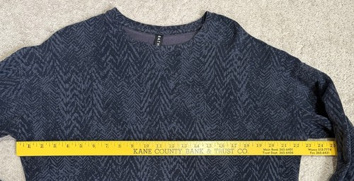Athleta Sweatshirt Womens Medium Studio To Street Print Blue Gray Fleece Stretch - Picture 7 of 9