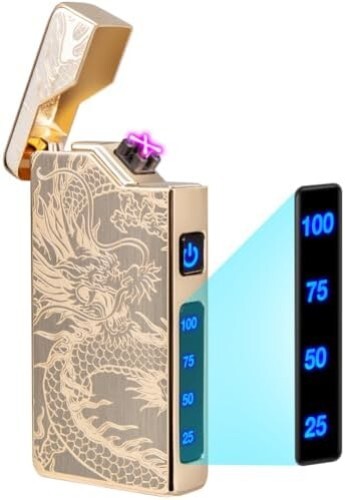Usb Rechargeable, Dual Arc Plasma Lighter, Windproof Flam