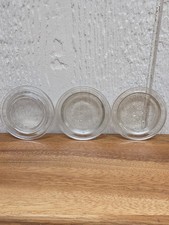 Antq Canning Jar Clear Glass Lids 2 Ball #10 Lids 1 Kerr  Round 2.5" Set Of 3