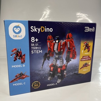 Transformable 3-in-1 Bausteine Kit 1128 Teile Roboter, Dinosaurier & Düsenflugzeug