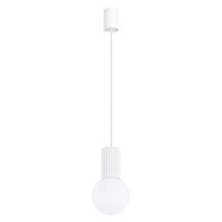 Pendelleuchte Esstisch Glas Weiß G9 Ø12 Cm Rund Aluminium HäNgelampe KüChe