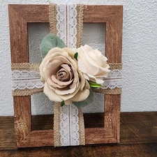 Rustic Floral Burlap Frame - Home Decor