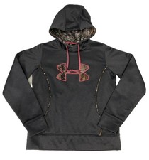 Under Armour Storm Women's S Gray Hoodie Camo Logo Outlined In Pink Trim