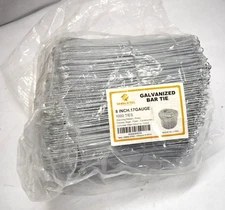 Simba Steel 8" Galvanized Bat Tie 17 Gauge Securing Rebars 1000 Pack of Ties