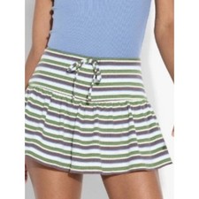 wild fable Striped Mini Skirt in Olive, White Navy Size Large