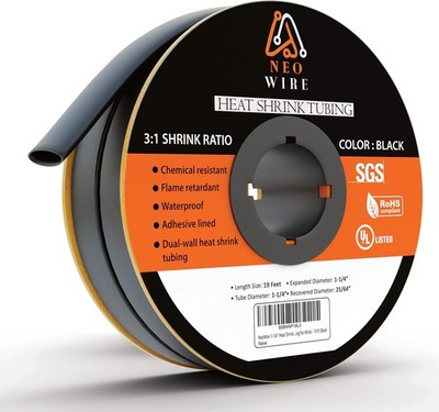 Heat Shrink Tubing 1 1/4 30mm 3 Ratio Dual Wall Adhesive Lined Wire Shrink Wrap