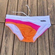 aussieBum Men white pink orange Sunkiss swim brief bikini Swimwear size M