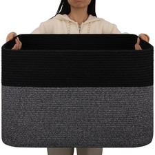 108L Extra Large Blanket Basket, 25  x16  x16  Laundry Basket, Blanket Storage ...