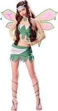 Micotaku Winx Club Enchantix Women's Aisha Cosplay Costume Wings Green X-Large