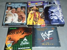 Rare lot of World Wrestling Federation WWF Items VHS Music CD ROM DVD 