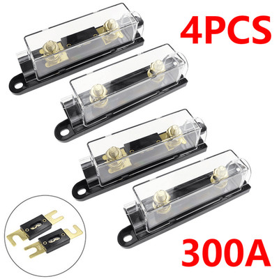 New For ANL Fuse block GP Car Audio w/ 4) 300 amp FUSES.  fuse holder