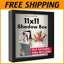 Modern 11x11 Shadow Box Frame - Shatter-Resistant Glass