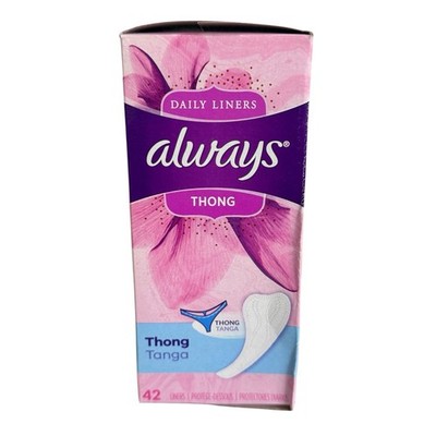 Always Thong Daily Liners 42 Count Regular Sealed