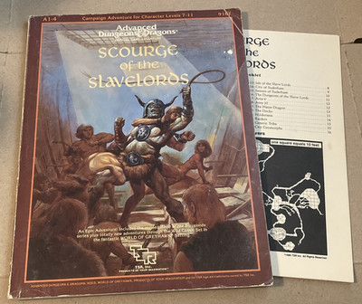 AD&D | A 1-4 | Scourge of the Slavelords w/ Map Booklet | 1st 1986 {COMPLETE}