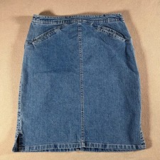 Y2K VTG 90s Knee Length Medium Wash Denim Skirt Size 6 Festival Summer Cottage
