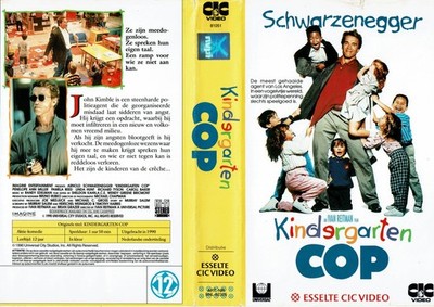 KINDERGARTEN COP (5) / ORIGINAL DUTCH VIDEO SLEEVE / CIC ESSELTE VIDEO LABEL