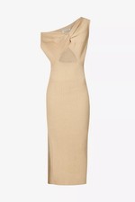 Anna Quan zanita cut-out asymmetric cotton-knit midi dress/AUS10 UK10/Used