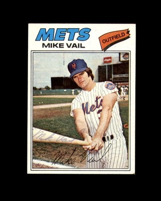 Mike Vail Signed 1977 Topps New York Mets Autograph