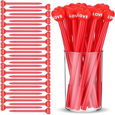 100 Pcs Mother's Day Pens Gifts Heart Shaped Novelty Pens Ballpoint 0.5 mm Bl...