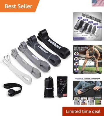 Black Resistance Bands for Pull Up Assistance - Set of 5 for All Fitness Levels